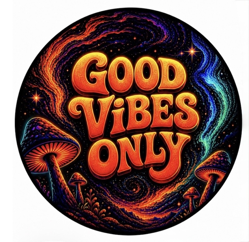 Good Vibes Only round sticker