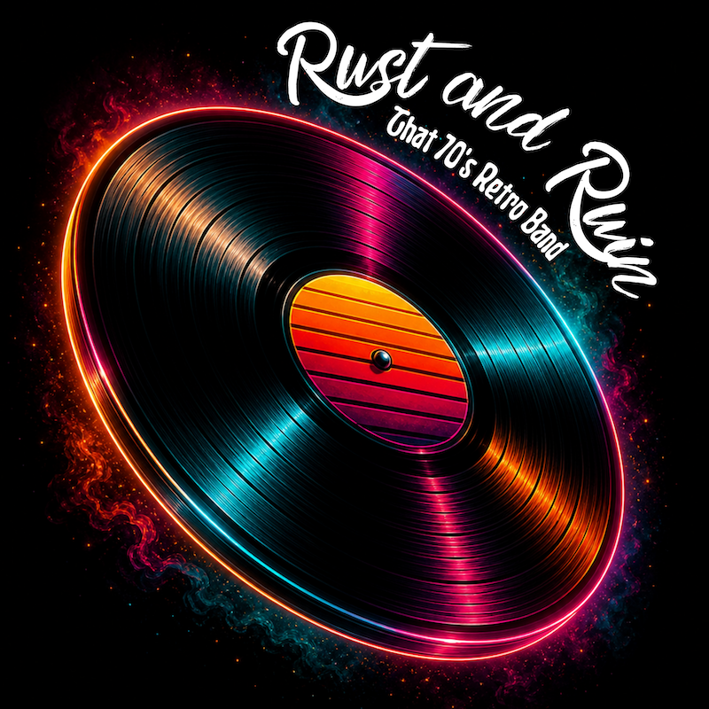 Rust and Ruin record square sticker